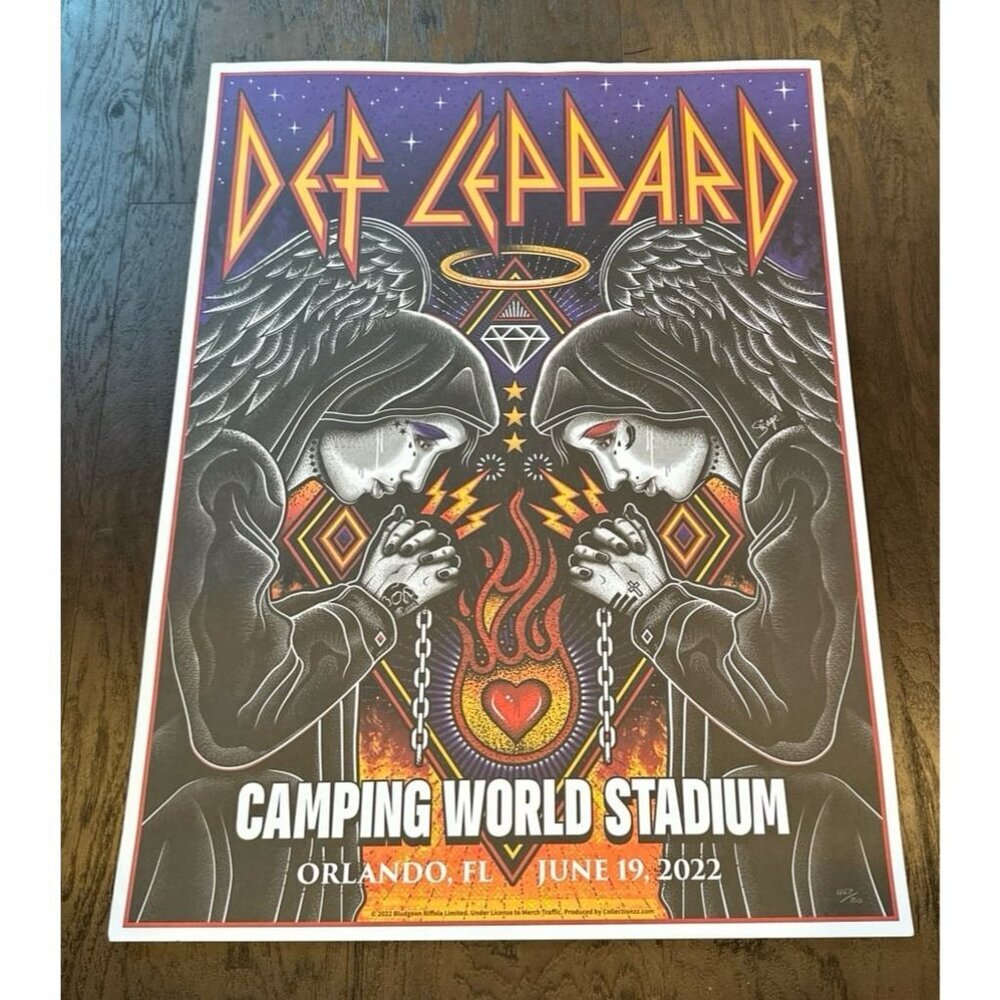 DEF LEPPARD 2022 Tour Poster ORLANDO 06/19/22